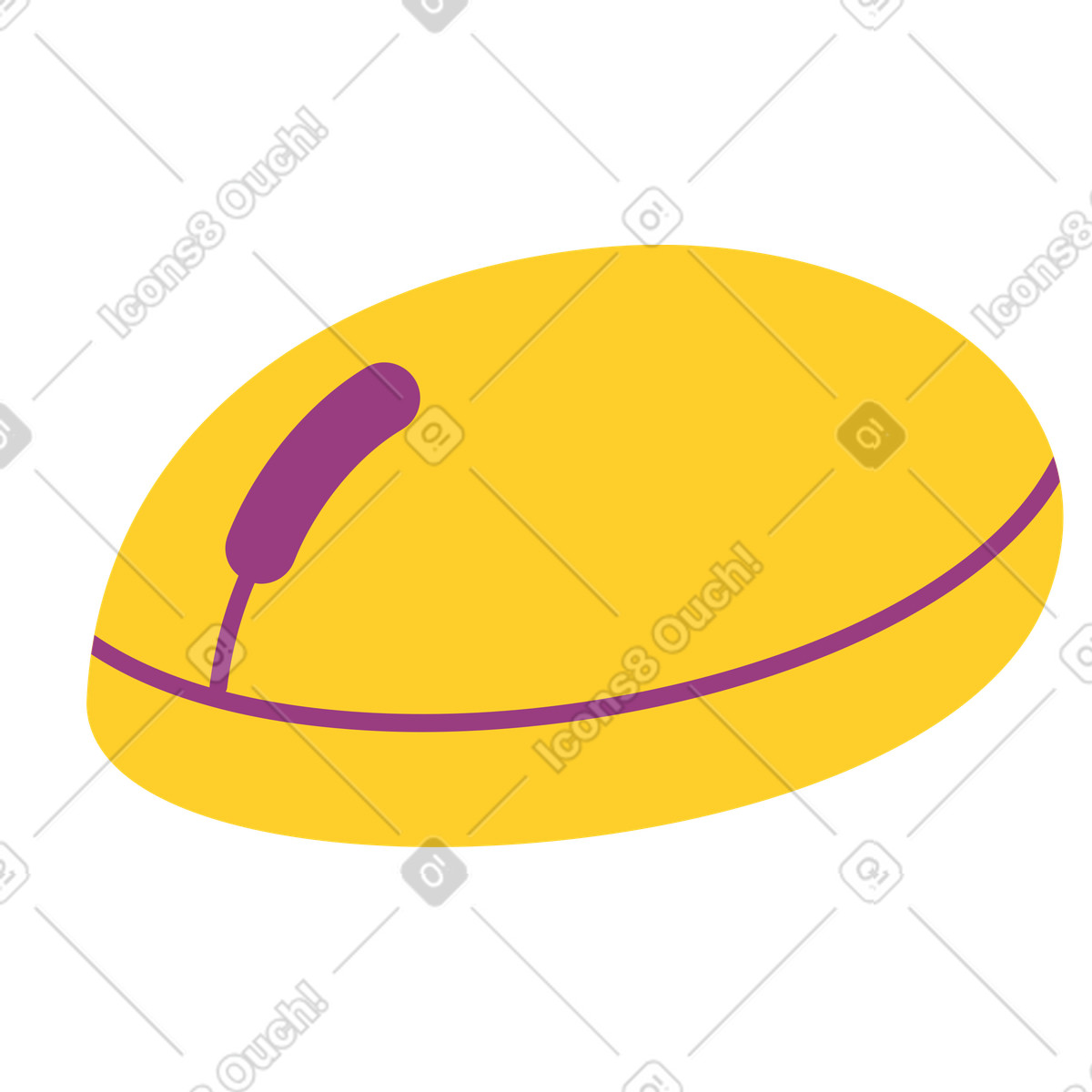 Ilustración Mouse de computadora inalámbrico amarillo en estilo Sammy a descargar en PNG y SVG