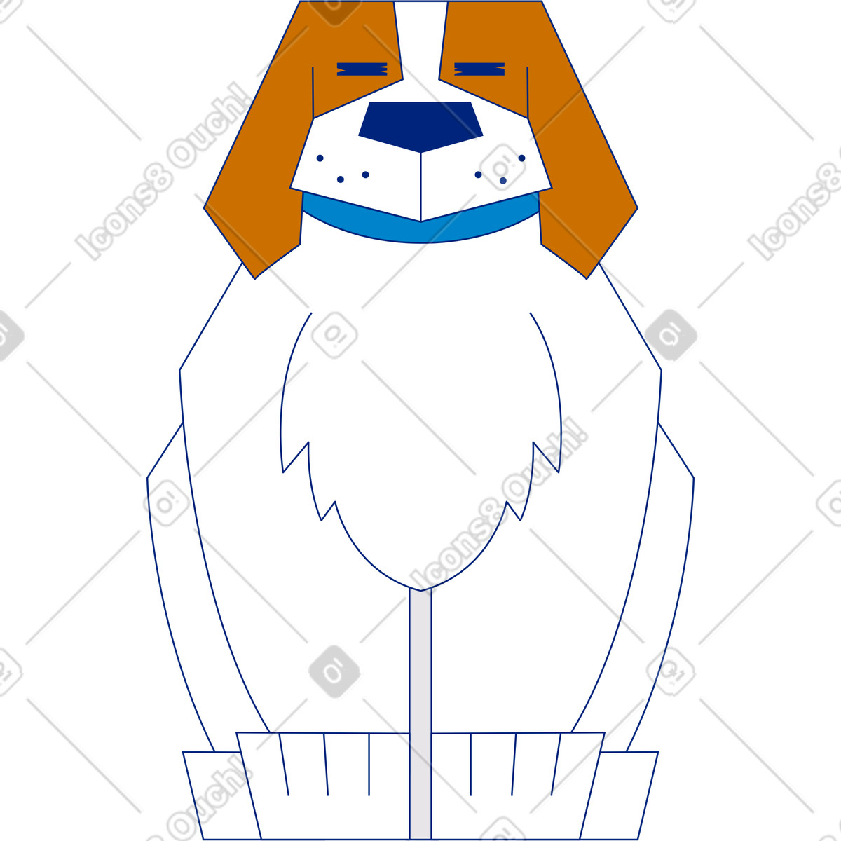 Ilustração de Cão em no estilo Neo-Sakura para baixar em PNG, SVG