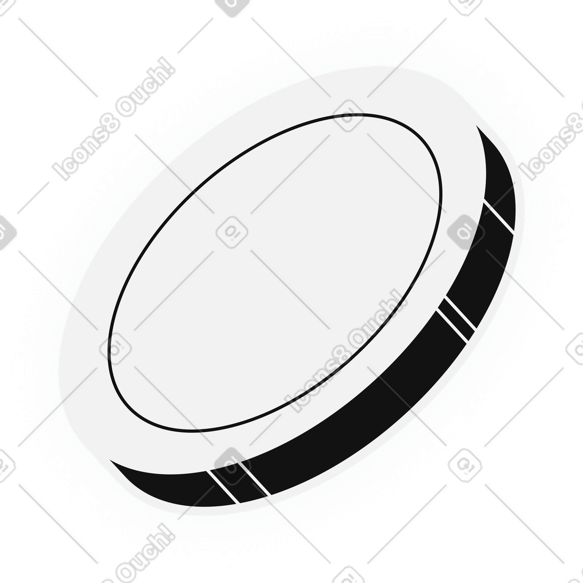 White blank coin currency icon illustration in Inverse style download in PNG, SVG