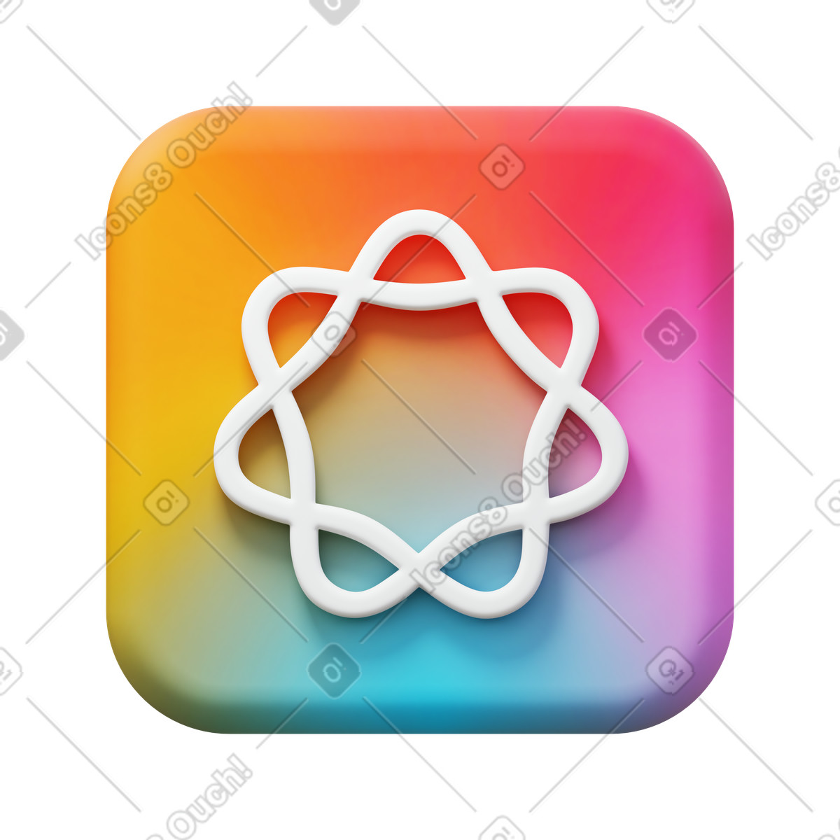 Ilustración Apple intelligence en estilo 3D Fluency a descargar en PNG y SVG