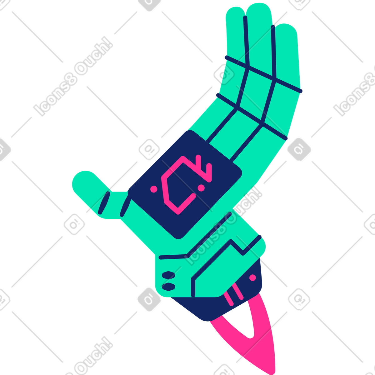 Ilustração de Mão apontando para cima em no estilo Cyborg baixar em PNG, SVG