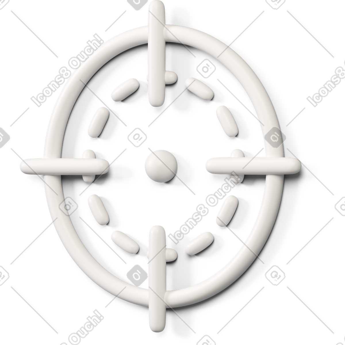White target icon turned to the left illustration in 3D Buddy style download in PNG, SVG