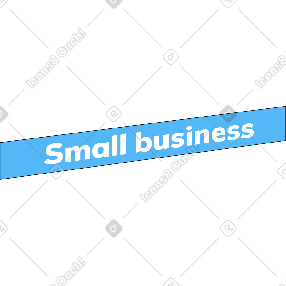 Illustration Texte petite entreprise en forme dans le style Kindy à télécharger aux formats PNG, SVG