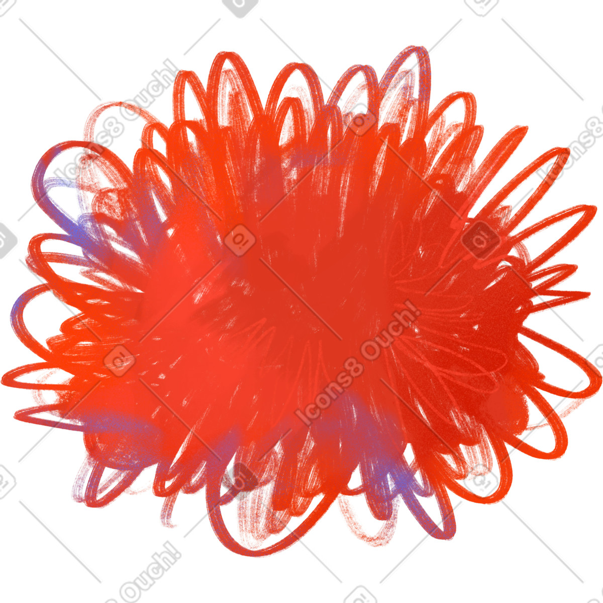 Иллюстрация Red abstract scribble в PNG и SVG