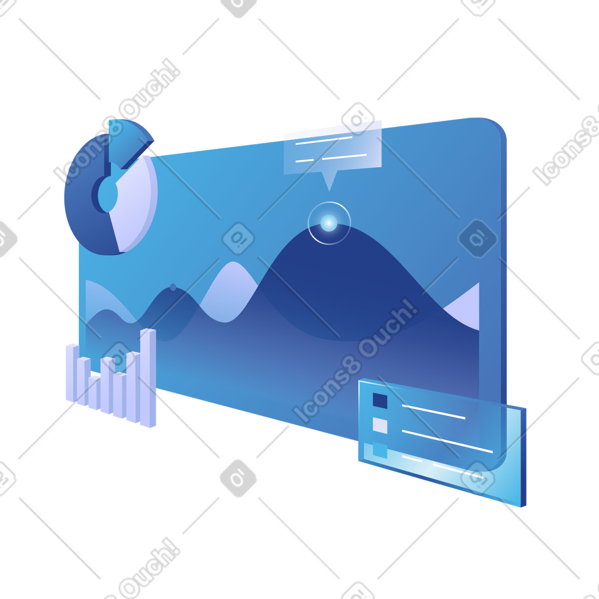 Analytics Dashboard, Interactive Analytics Platform for Business Growth illustration in PNG, SVG