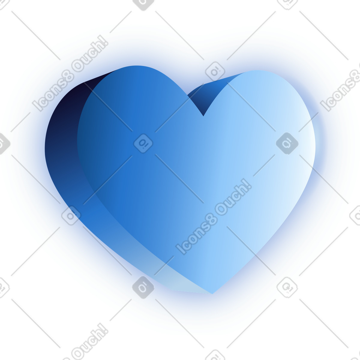 Heart illustrazione in stile Dimension scarica in PNG, SVG