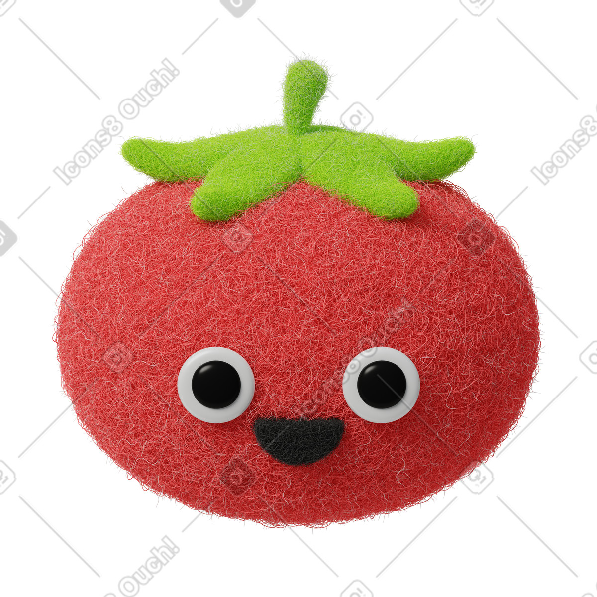 Ilustración Cute tomato en estilo Fuzzy a descargar en PNG y SVG
