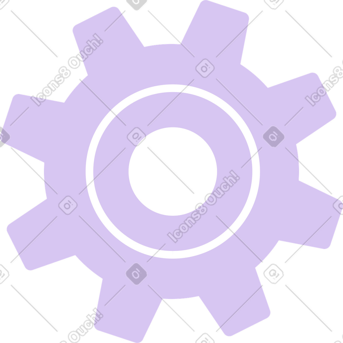 Ilustración Engranaje en estilo Sammy Line a descargar en PNG y SVG