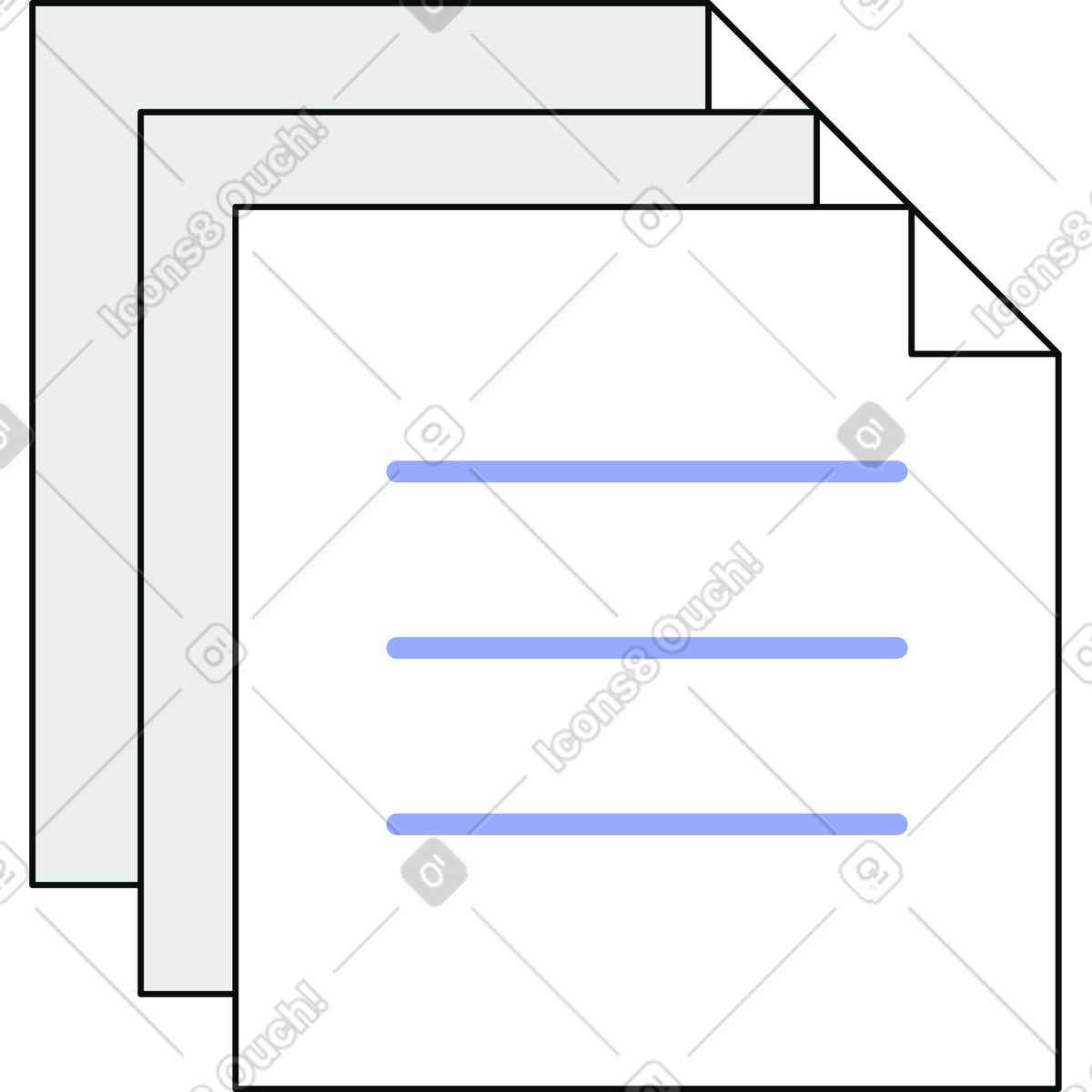 Ilustración Grupo de documentos en estilo Teko a descargar en PNG y SVG