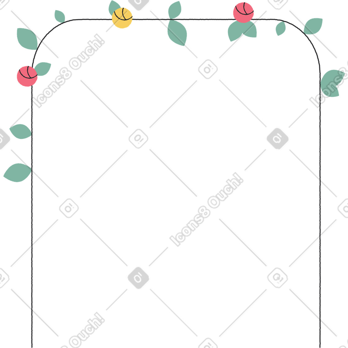Illustration Holiday arch with flowers dans le style Pablo à télécharger aux formats PNG, SVG