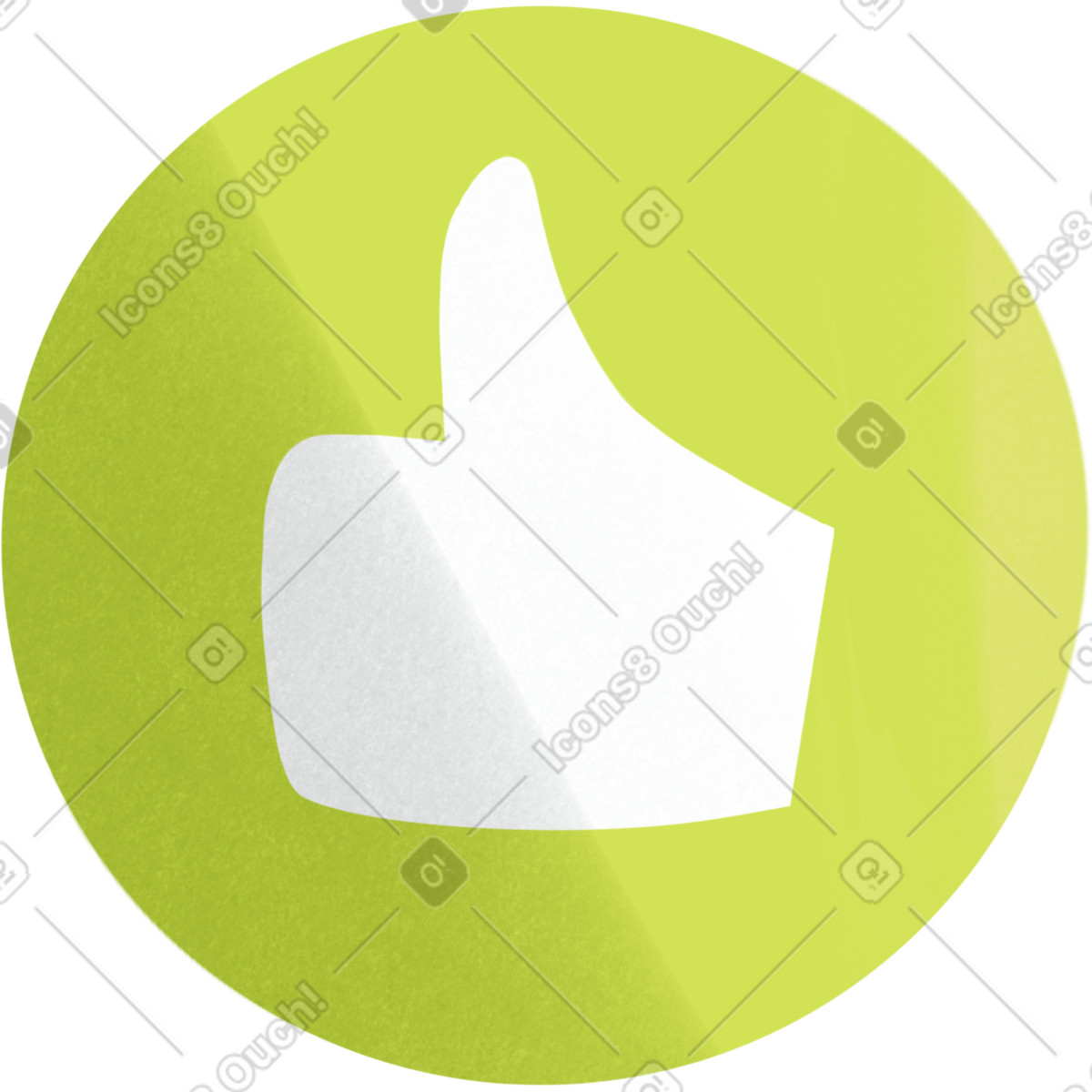 Green icon thumbs up-Illustration im Shine-Stil als Download in PNG, SVG