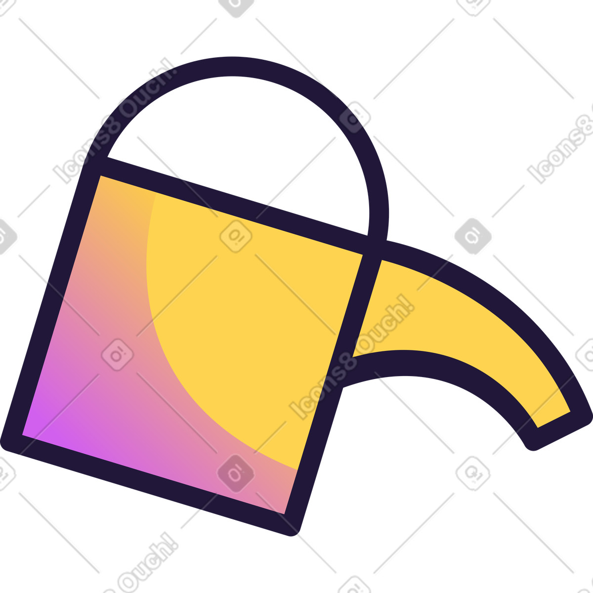 Watering can illustration in Conifer style download in PNG, SVG