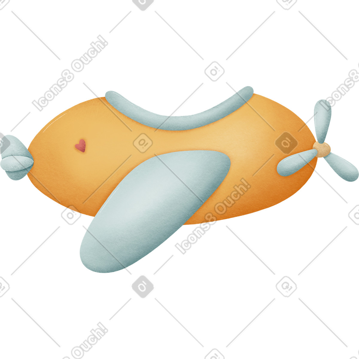 Flugzeug-Illustration im Woolly-Stil als Download in PNG, SVG