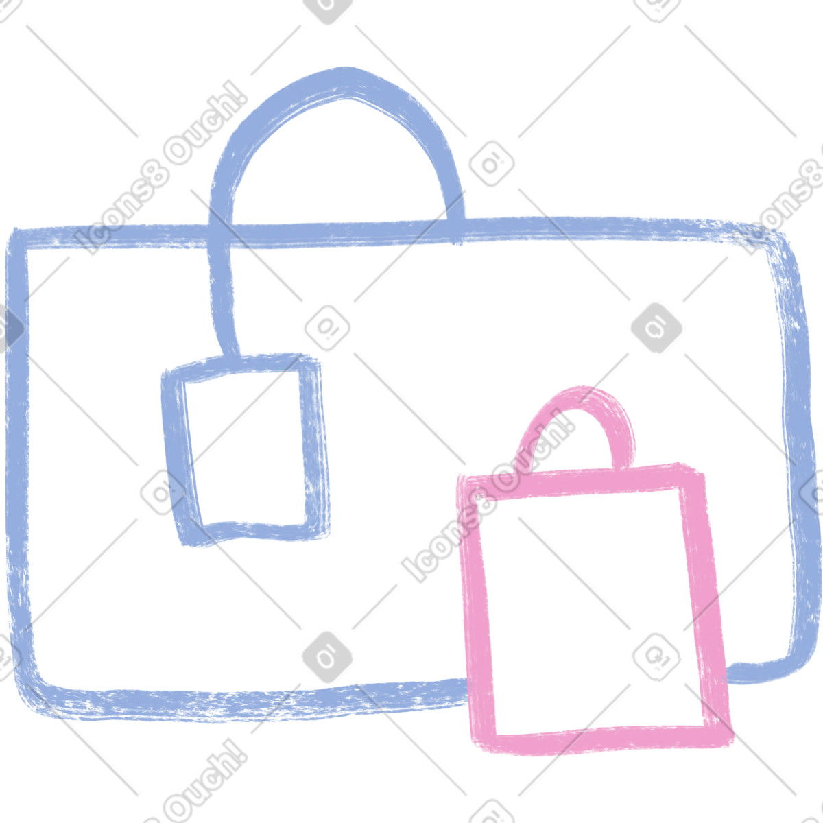 Ilustración Bolsas de papel en estilo Company a descargar en PNG y SVG