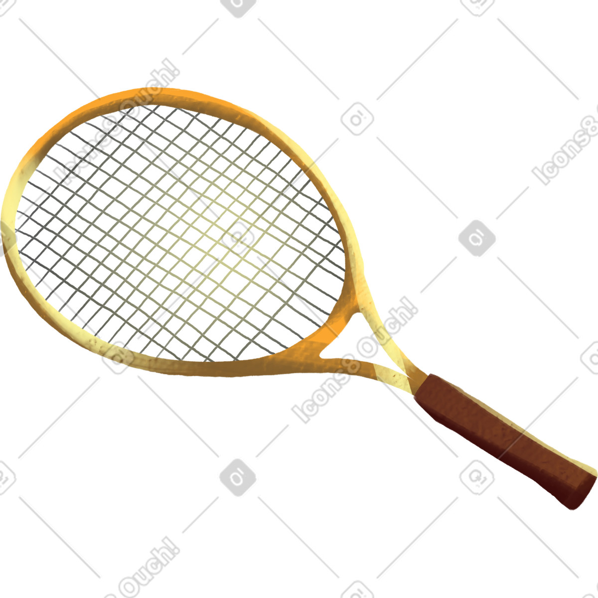 Tennis racket illustration in Sunday style download in PNG, SVG