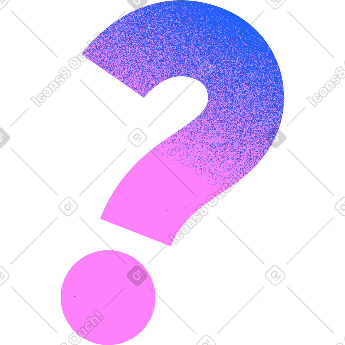 Blue question mark illustration in Typography style download in PNG, SVG