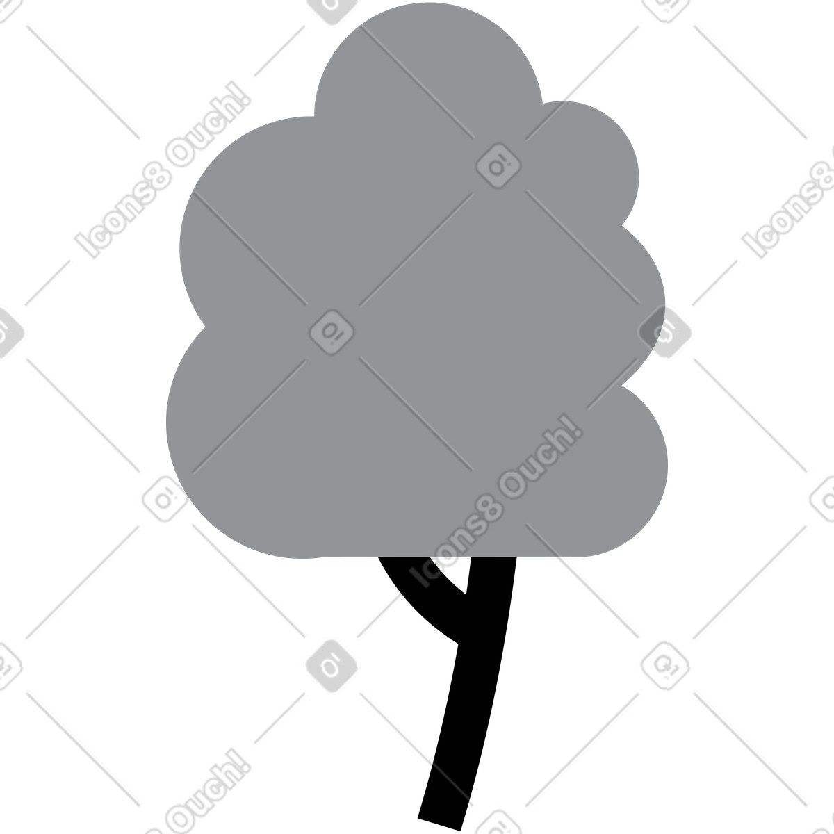 Baum-Illustration im Burgundy-Stil als Download in PNG, SVG