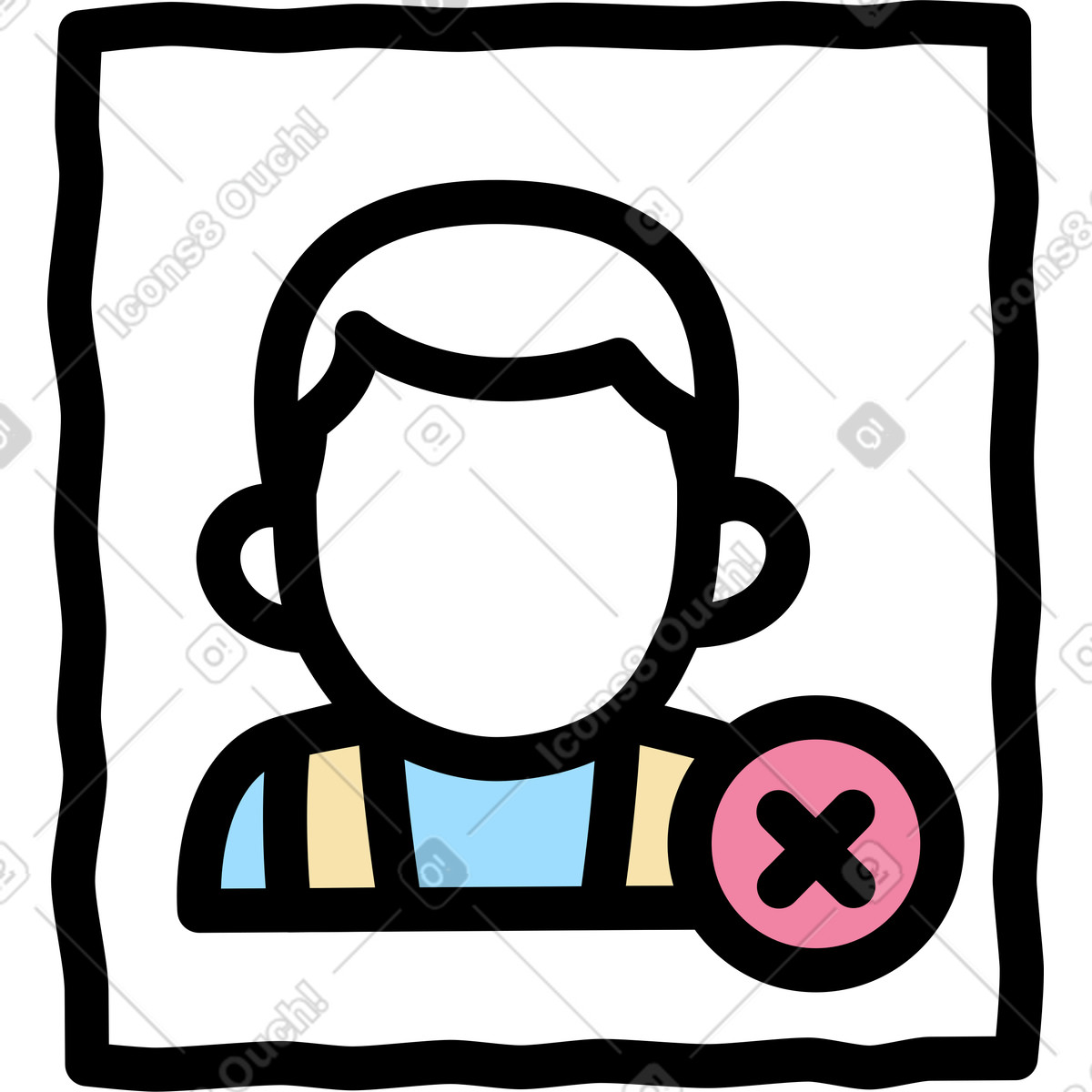 Illustration Travailleur sans icône de casque dans le style Notes à télécharger aux formats PNG, SVG