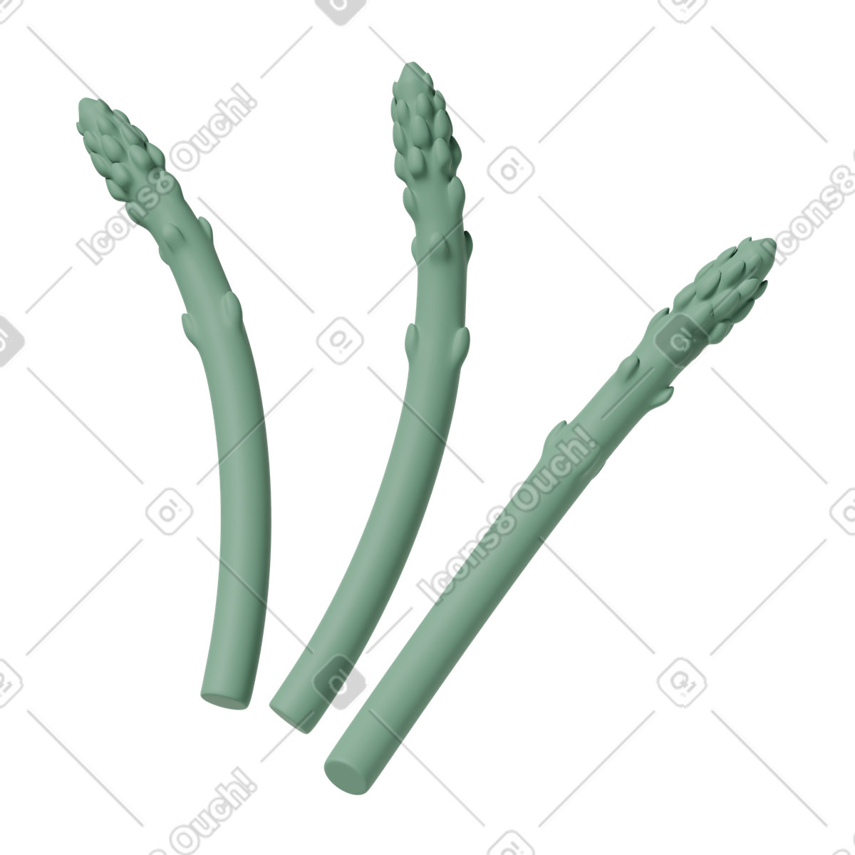 Ilustración Green asparagus en estilo 3D Casual life a descargar en PNG y SVG