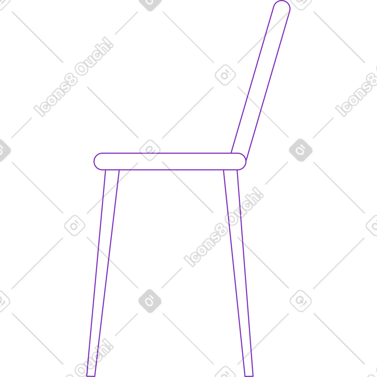 High chair with back illustration in Elastic style download in PNG, SVG
