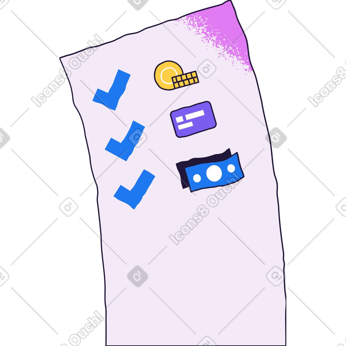 Financial document illustration in Conifer style download in PNG, SVG