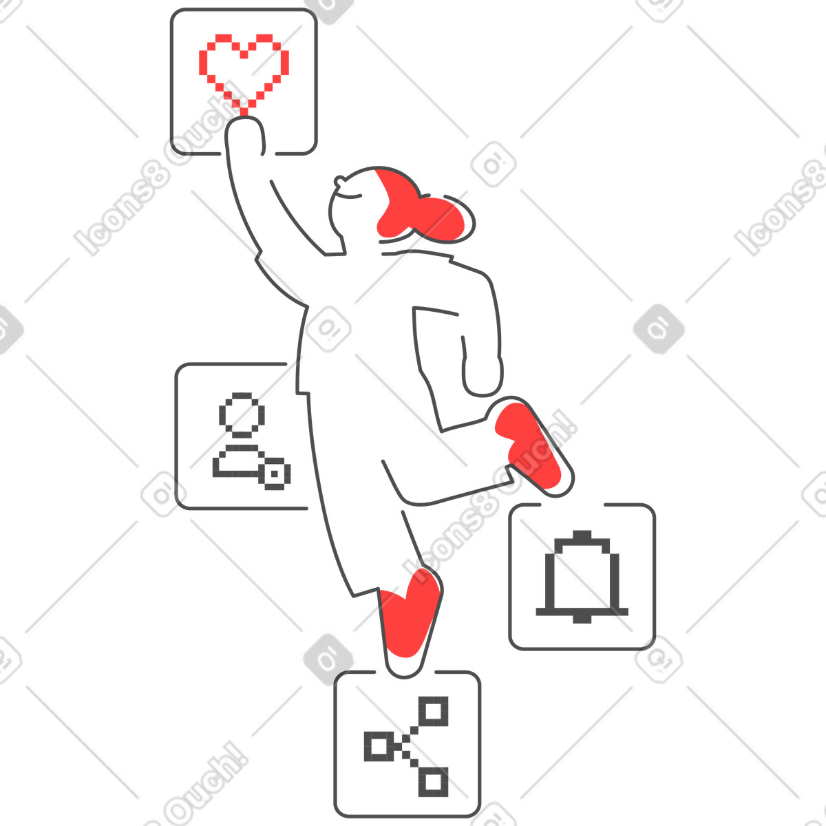 Social media marketing o digitale illustrazione in stile Experimental scarica in PNG, SVG