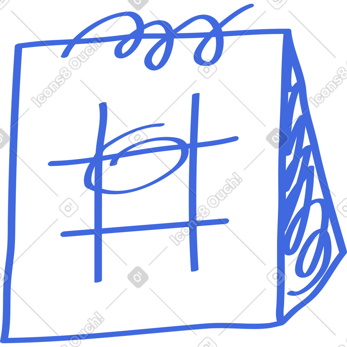 Calendar desk planner with marked important date and spiral binding illustrazione in stile Ballpoint Pen scarica in PNG, SVG