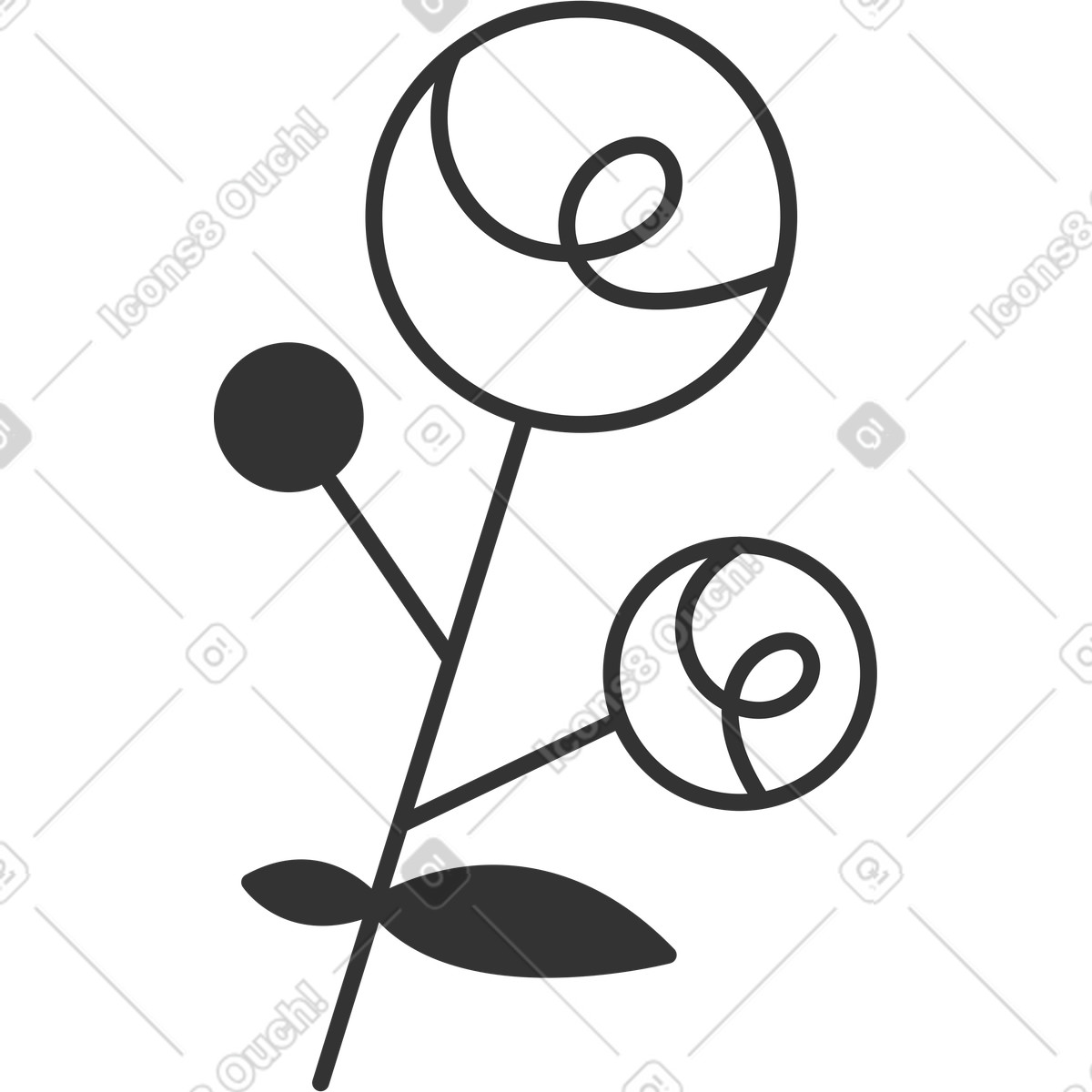 Ilustração de Flor em no estilo Crayon para baixar em PNG, SVG