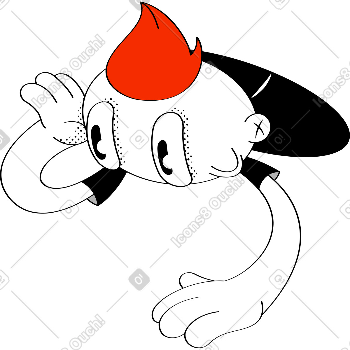 下载 Looney 风格的 半个男人从管道里爬了出来 插画，支持 PNG、SVG 格式