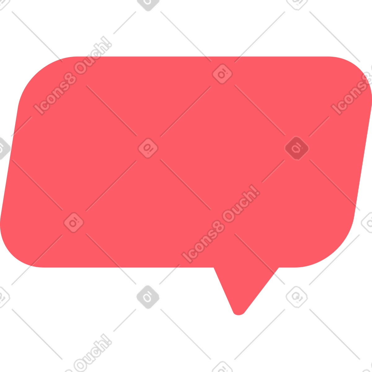 Tilted red speech bubble illustration in Florid style download in PNG, SVG