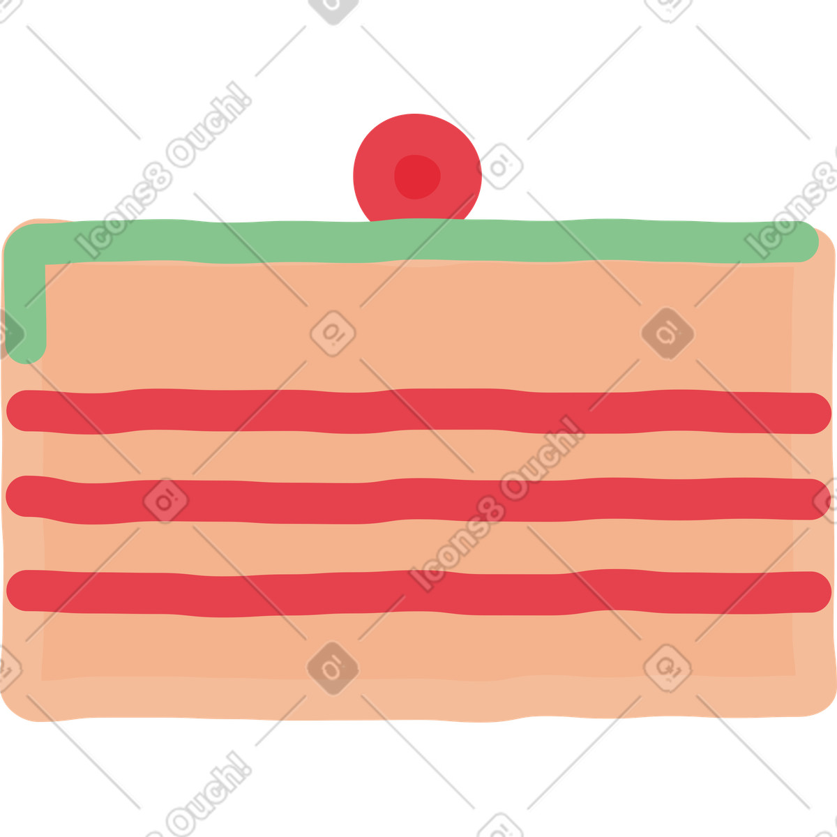 Illustration Une part de gâteau dans le style Stripy à télécharger aux formats PNG, SVG