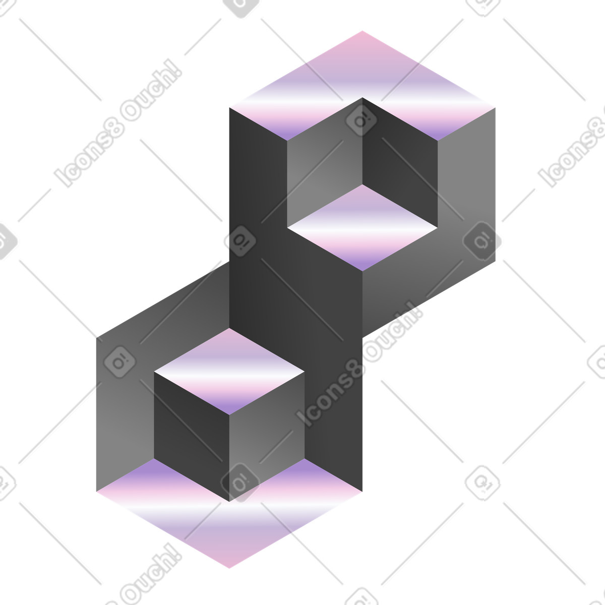 Composizione geometrica astratta, elemento di design futuristico illustrazione in stile Illusion scarica in PNG, SVG