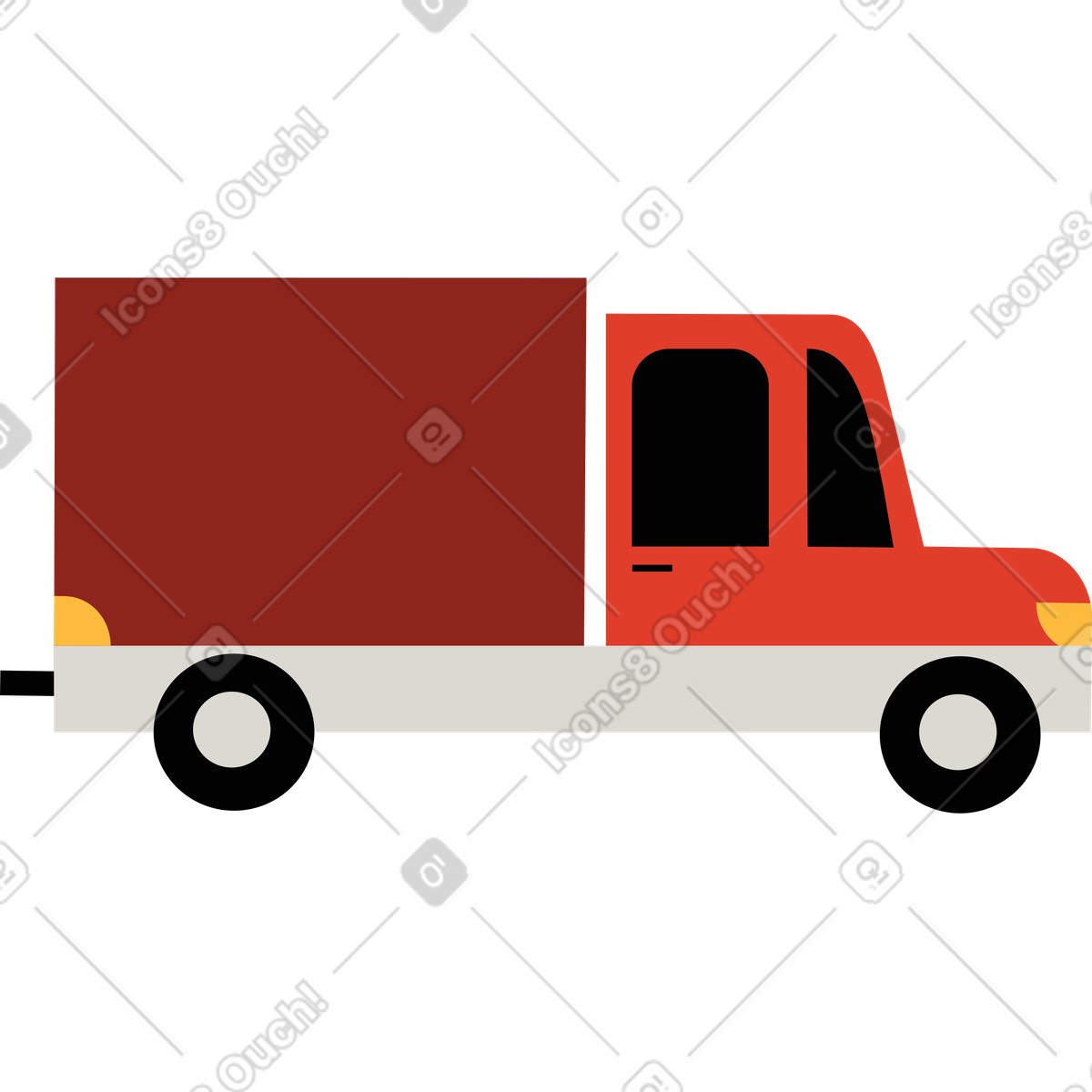 Ilustração de Caminhão em no estilo Burgundy para baixar em PNG, SVG