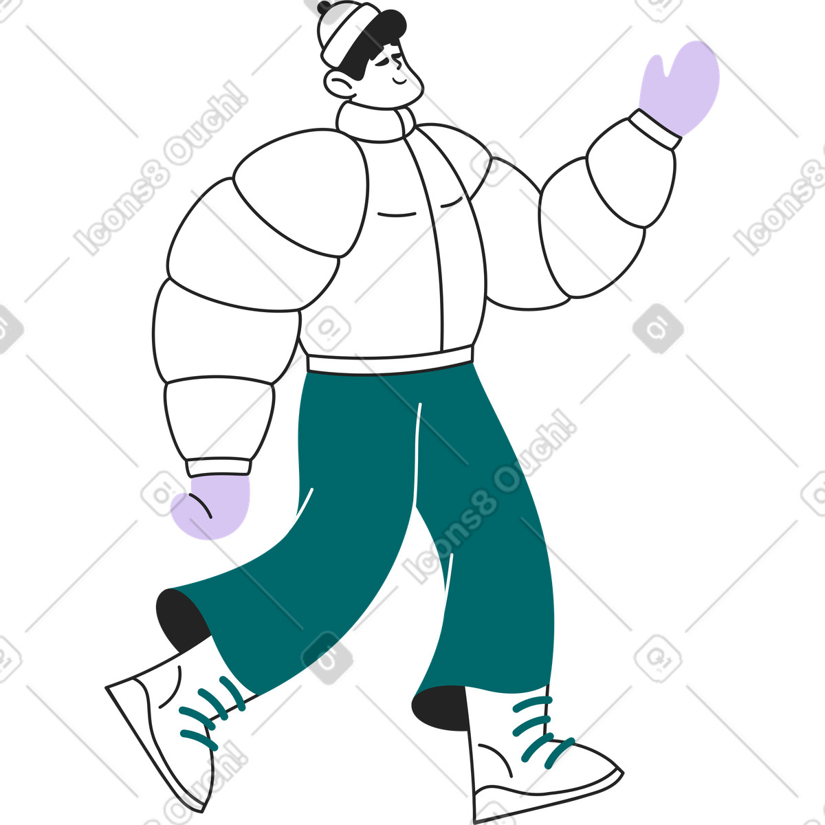 Ilustração de Cara em no estilo Sammy Line para baixar em PNG, SVG