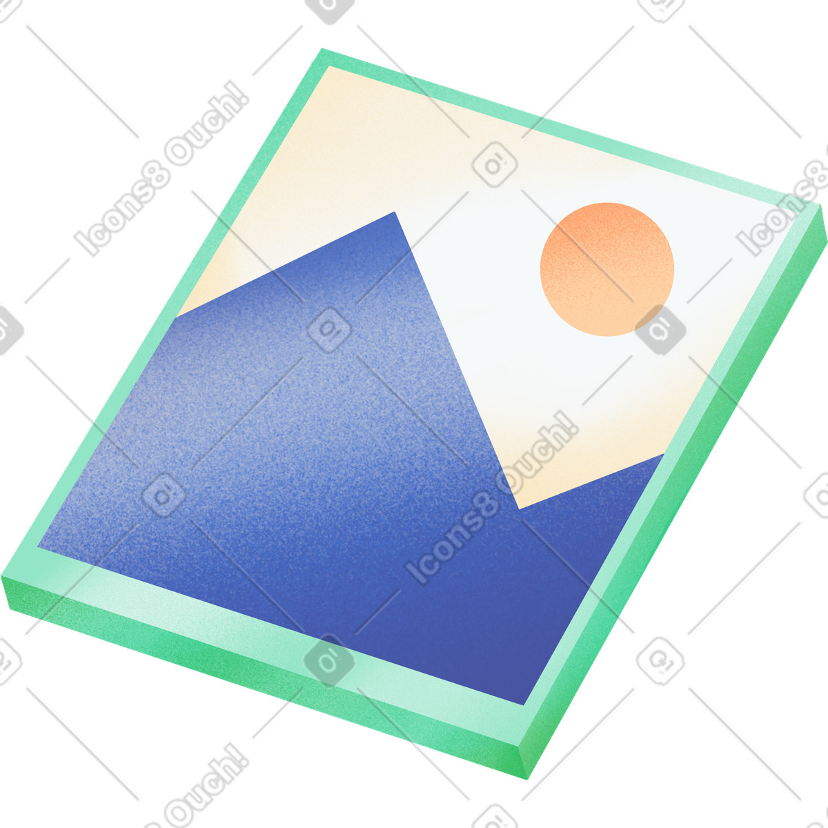 Smart 스타일의 Painting with mountain and sun 일러스트레이션 PNG, SVG 다운로드