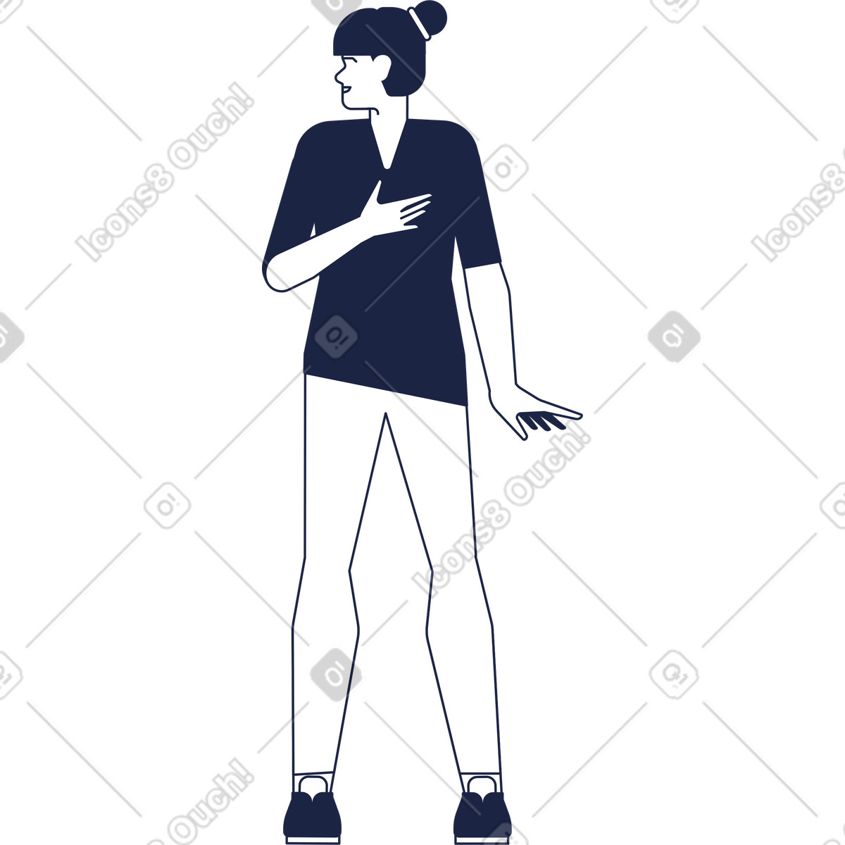 Athlet-Illustration im Urban Line-Stil als Download in PNG, SVG