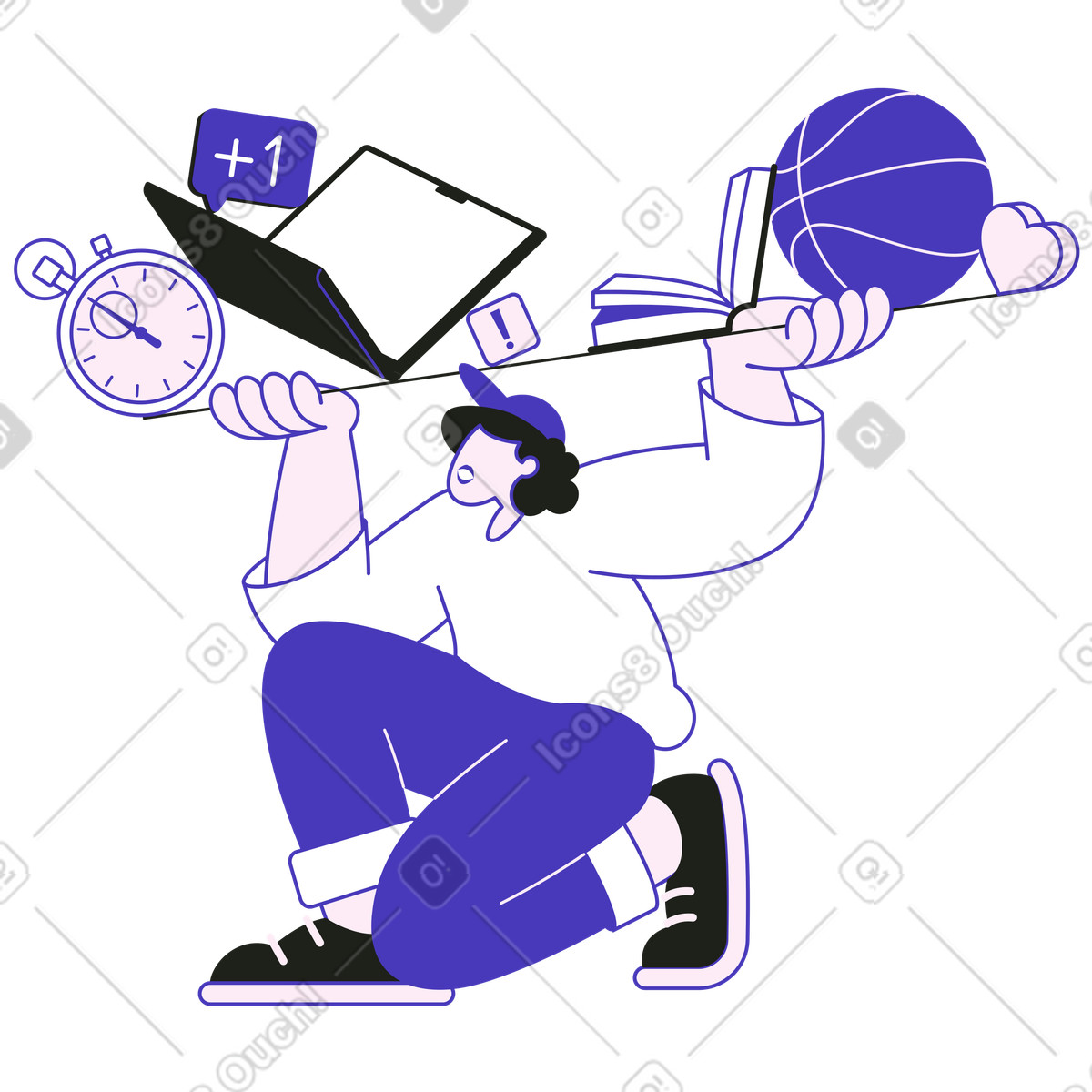 Ilustração de Equilíbrio entre vida pessoal e profissional em no estilo Blueberry para baixar em PNG, SVG