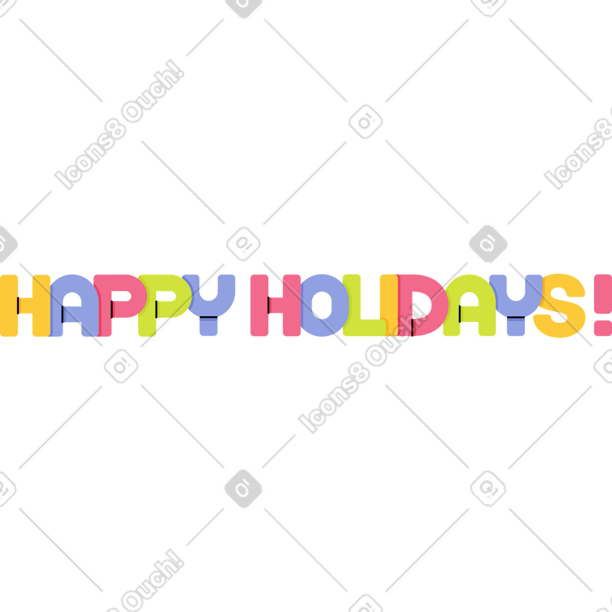 Illustration Lettering happy holidays! dans le style Juicy à télécharger aux formats PNG, SVG