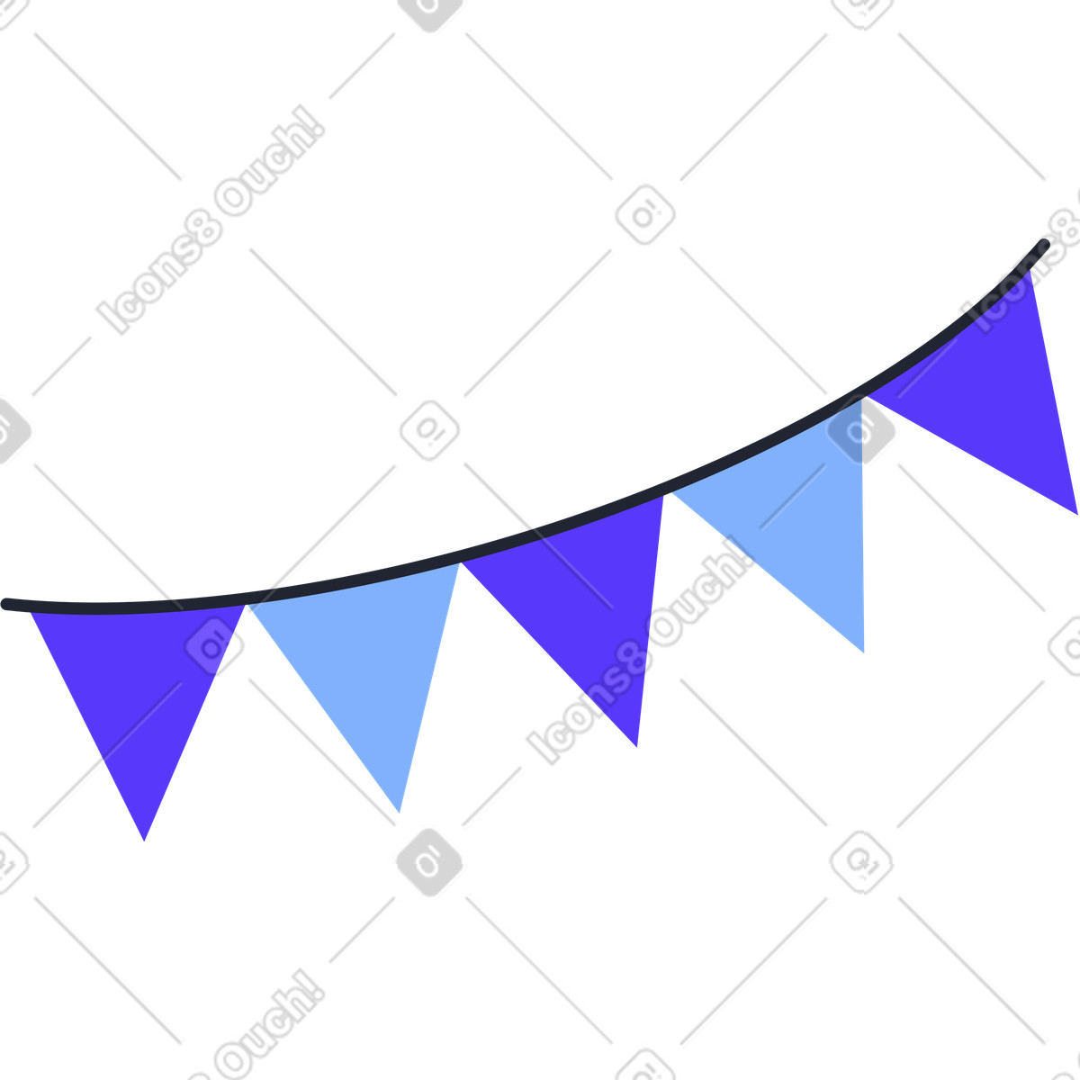 Blue flags illustration in Pablita style download in PNG, SVG