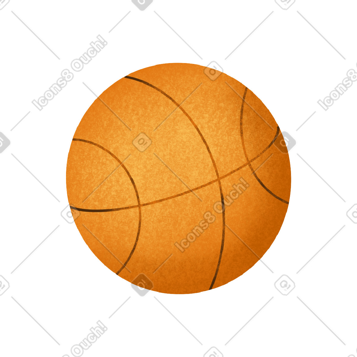 Orange basketball ball-Illustration im Gleam-Stil als Download in PNG, SVG