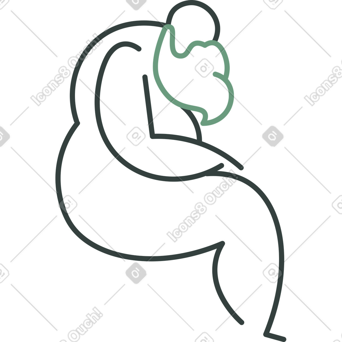 Grandfather sitting illustration with clipart available in PNG, SVG, GIF
