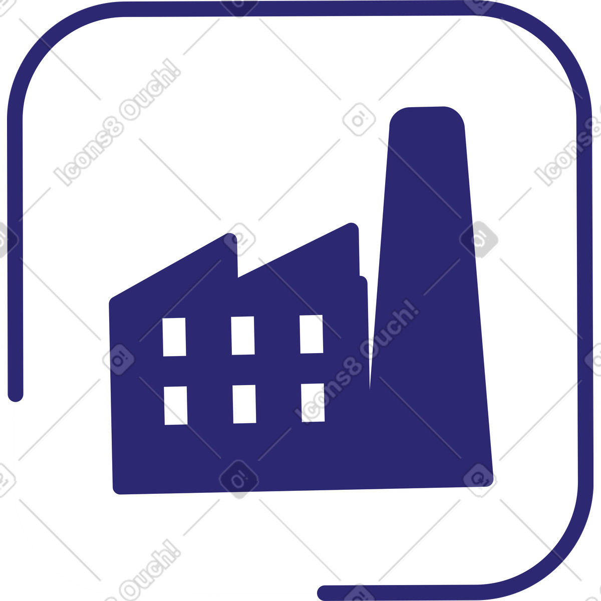 Factory icon illustration in Cut style download in PNG, SVG