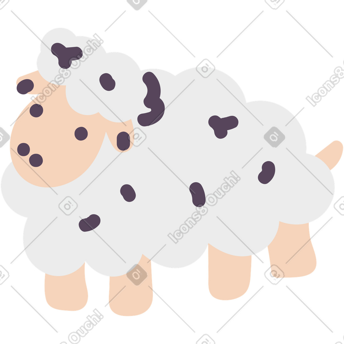 Ilustración Oveja en estilo Pluto a descargar en PNG y SVG
