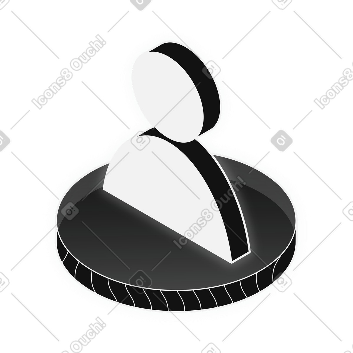 Account identity access with user profile symbol illustration in Inverse style download in PNG, SVG