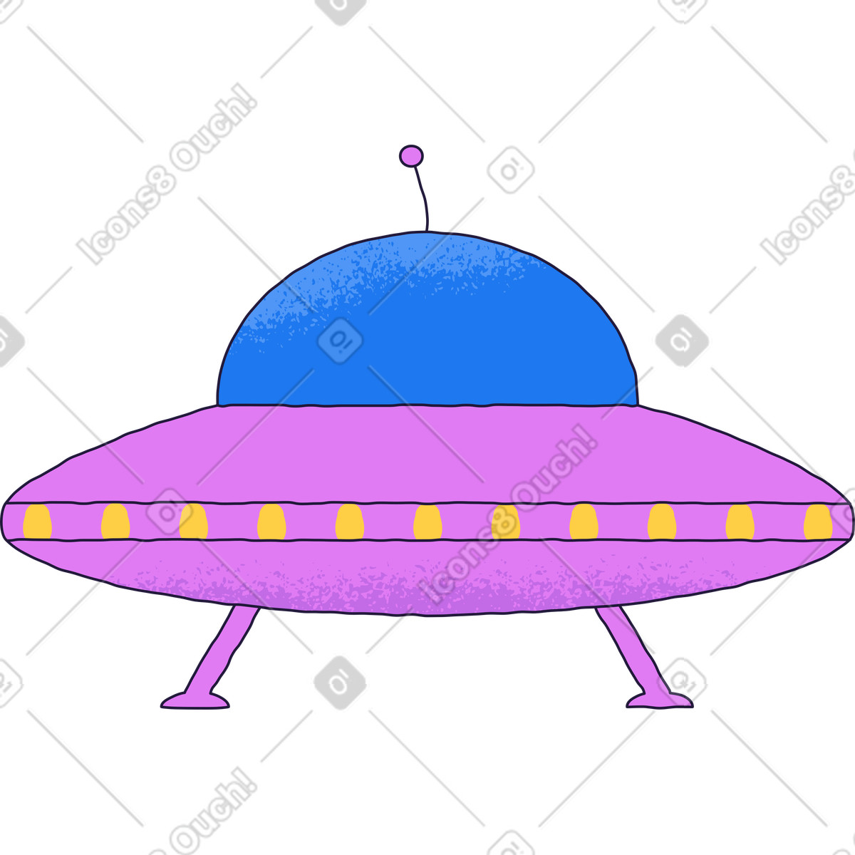 Ufo illustrazione in stile Conifer scarica in PNG, SVG