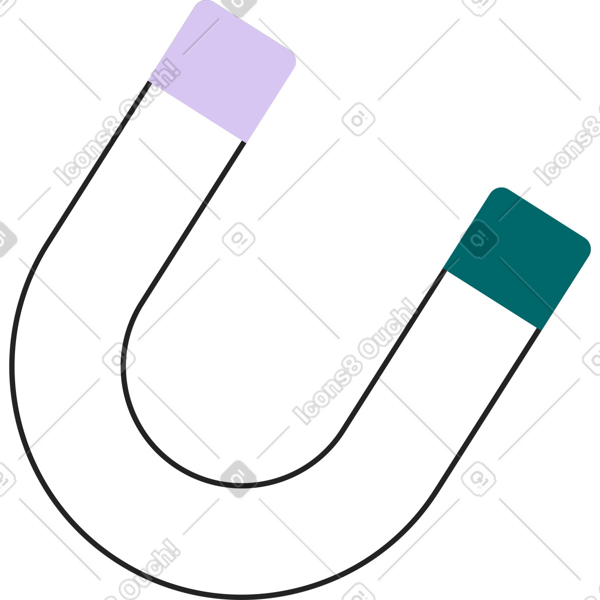 Sammy Line スタイルの 磁石 のイラストをPNG、SVG形式でダウンロード