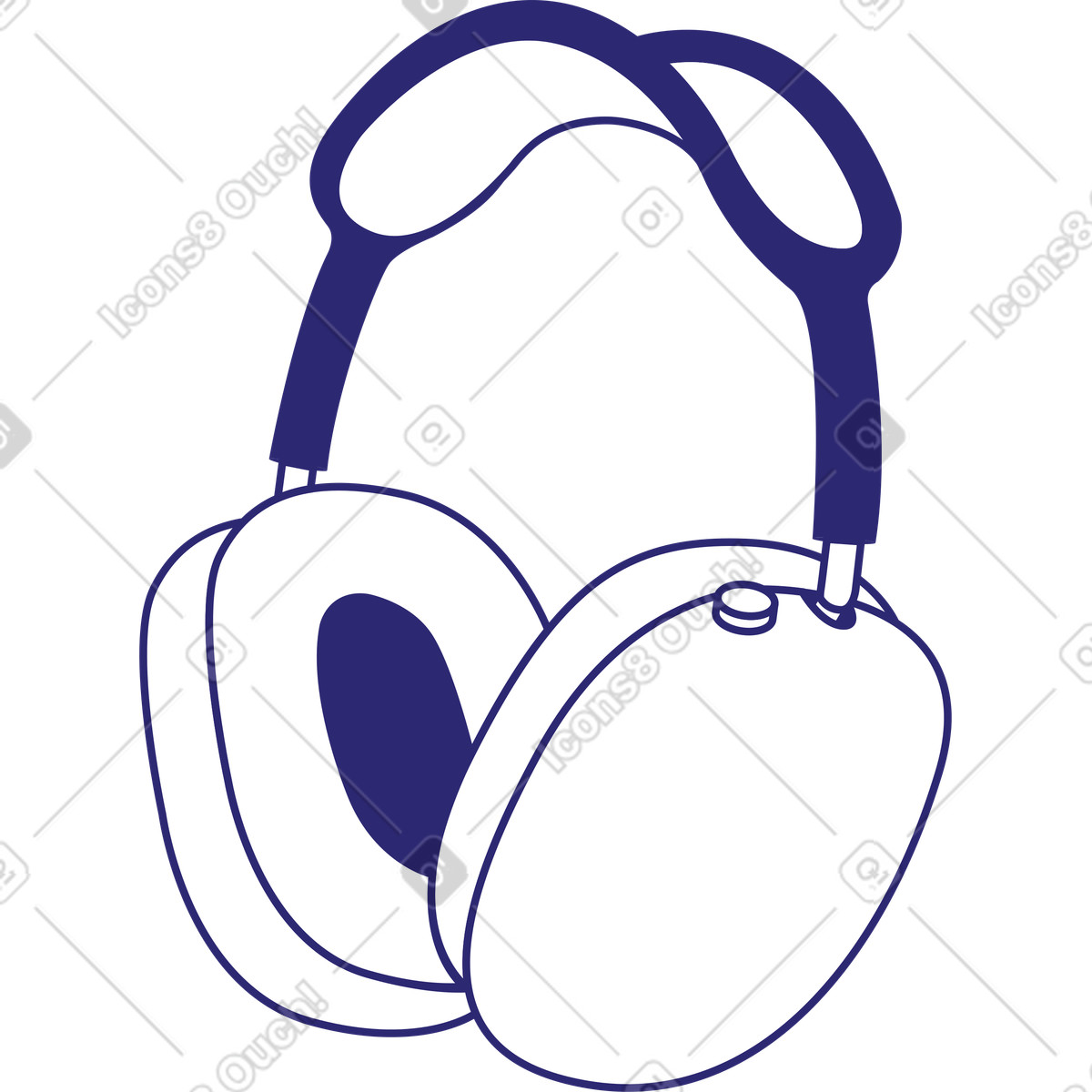下载 Cut 风格的 Airpods max 耳机 插画，支持 PNG、SVG 格式