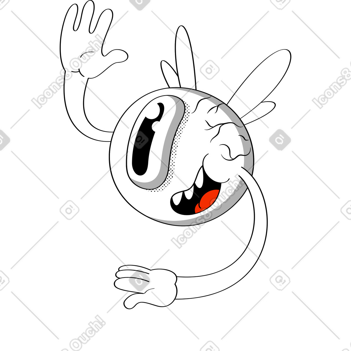 Ilustración Ojo en estilo Looney a descargar en PNG y SVG