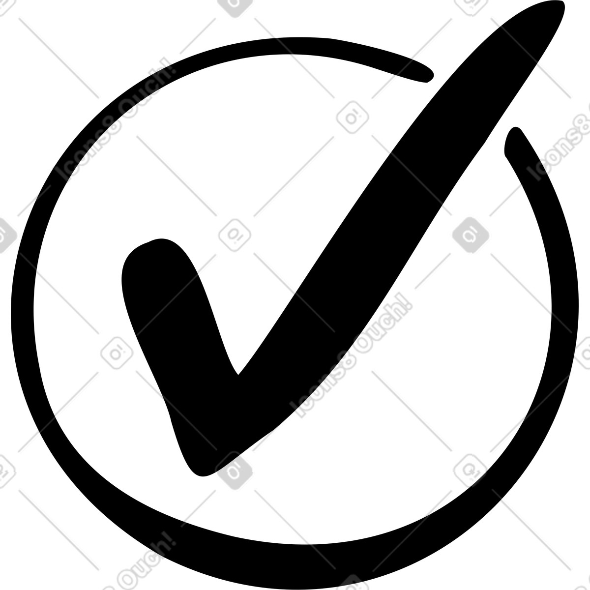 Check mark in a circle illustration Journal style download PNG, SVG