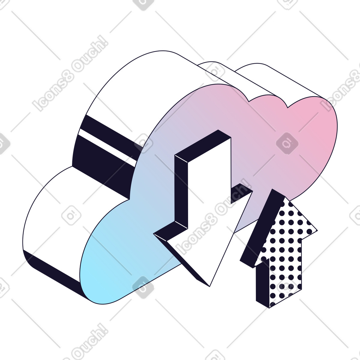 Cloud Storage, Bidirectional Sync, File Management illustrazione in stile Node scarica in PNG, SVG